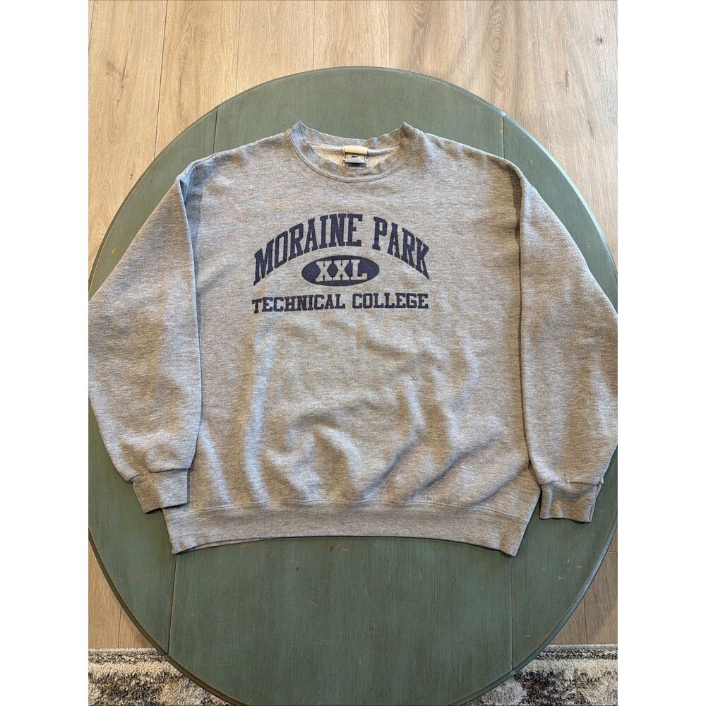 Vtg Lee XXL Gray Moraine Park Technical College Heavyweight Sweatshirt